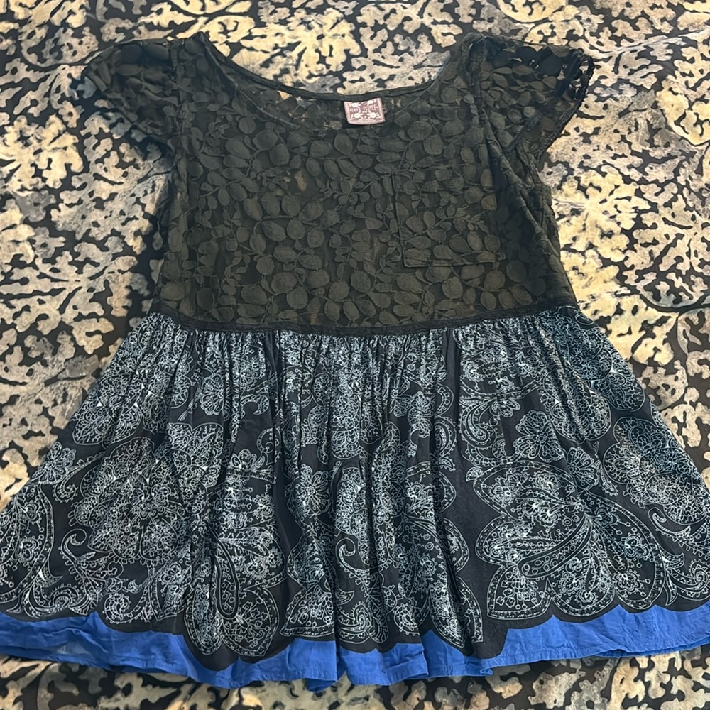 Free People lace/cotton babydoll top